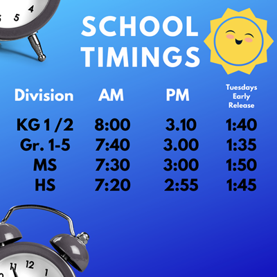 SchoolTimings 2020-2021